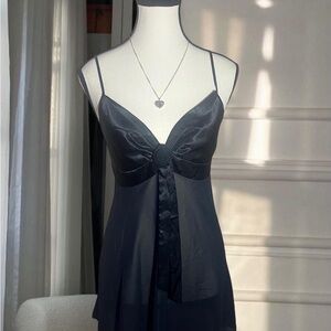 Vintage Victoria’s Secret babydoll Elegant Black Satin Slip Dress